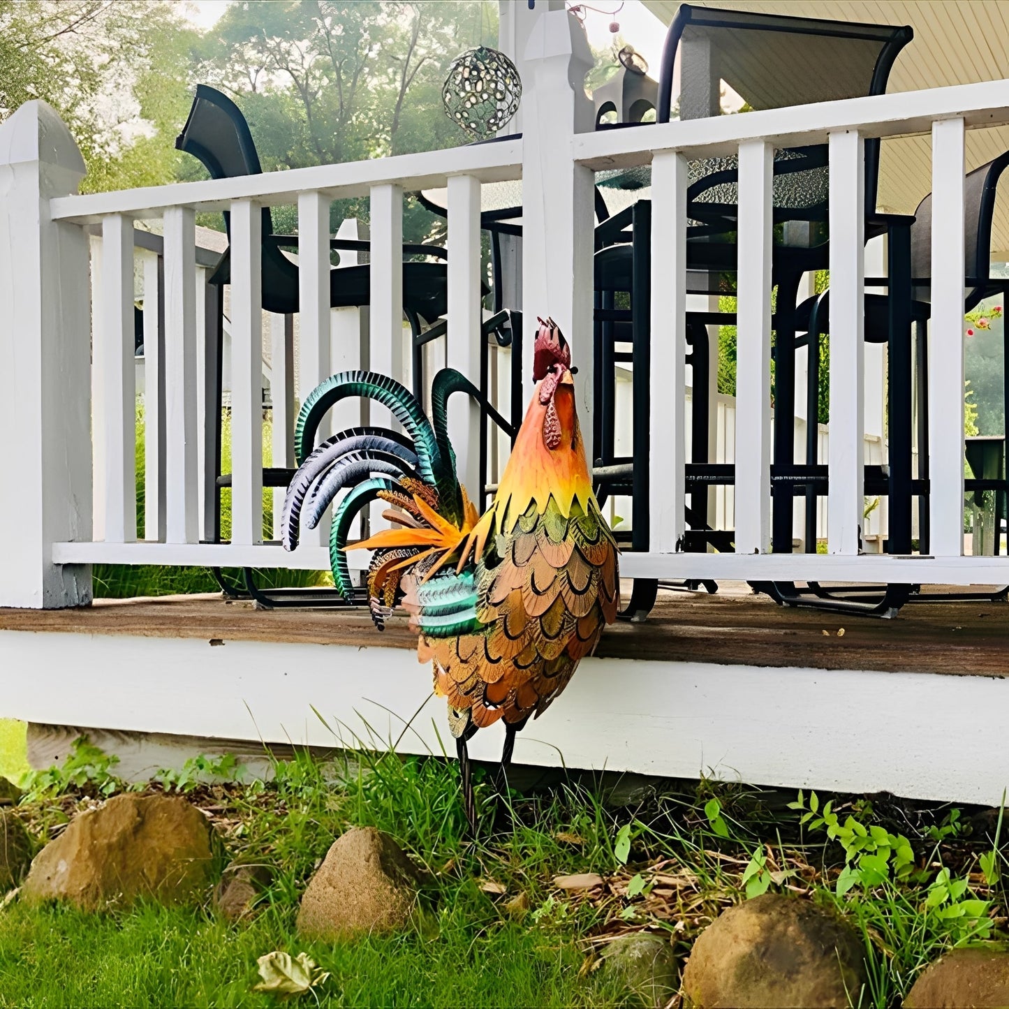 Roger – Ländliche Gartendeko Hahn