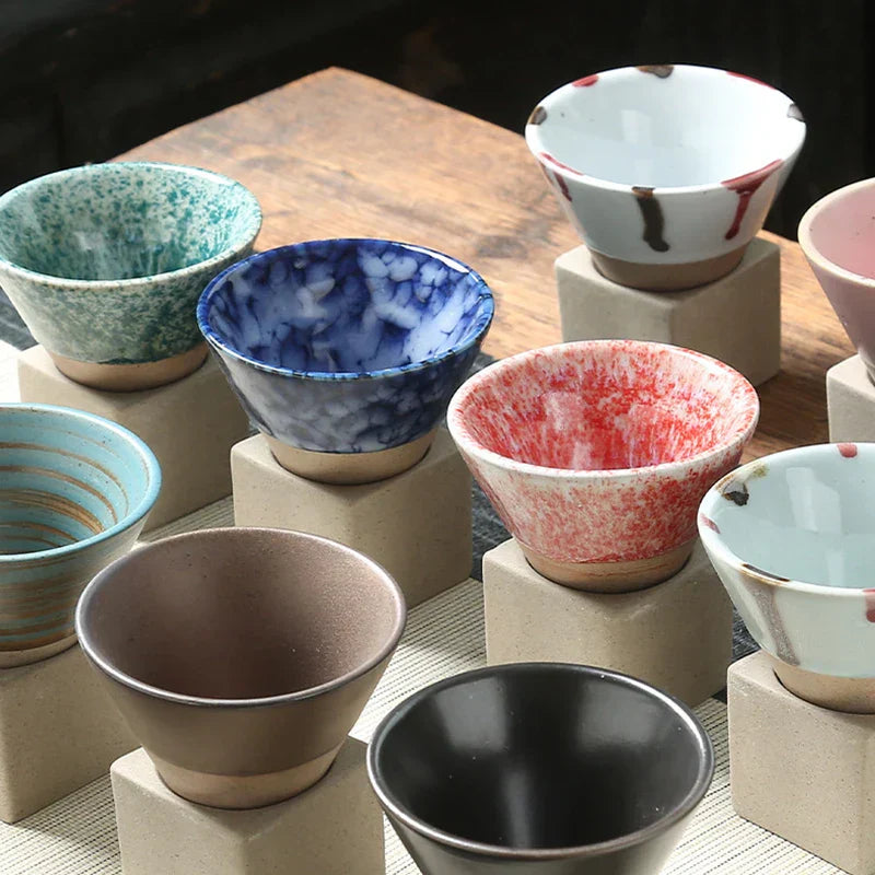 Yumi – Retro-Teetasse aus japanischer Grobkeramik