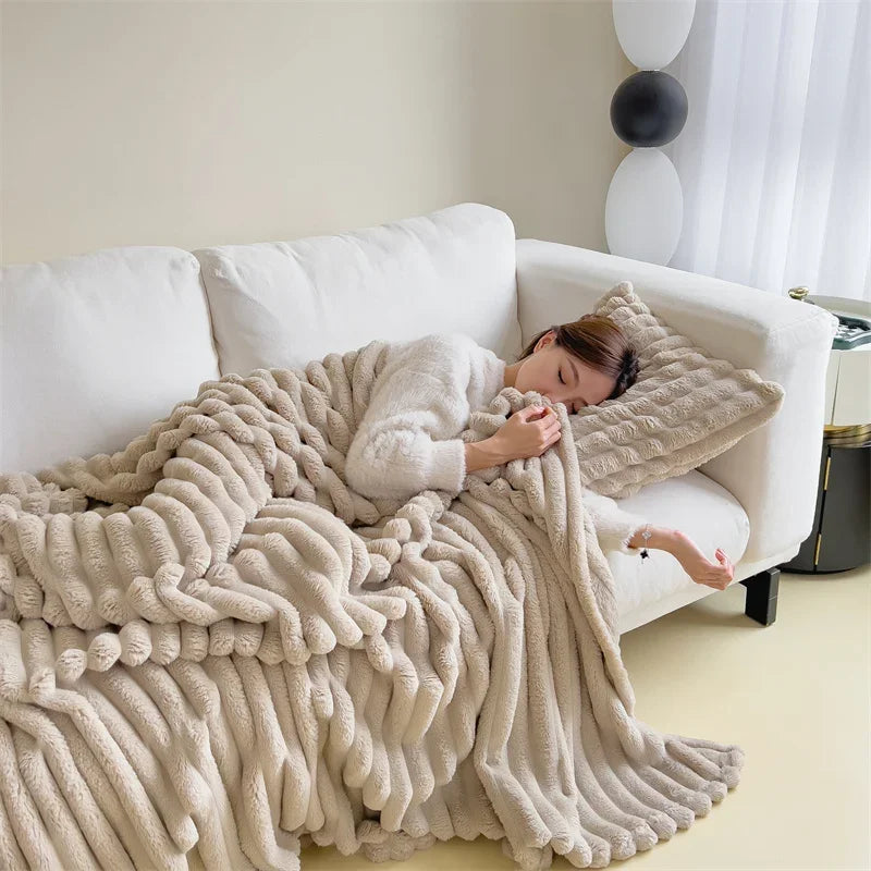 Weiche Plüschdecke aus Blasensamt