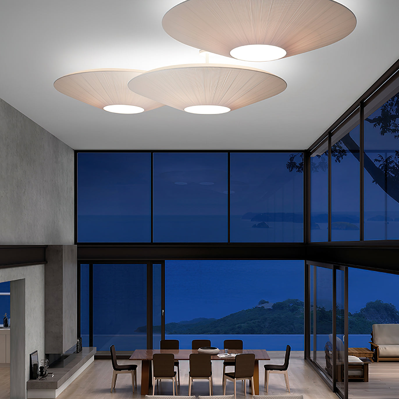 Siam – Stoff-Lampe für die Decke im modernen Stil