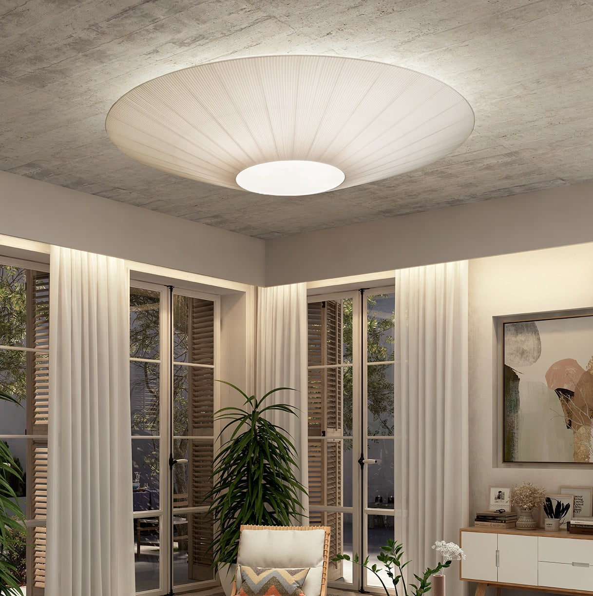 Siam – Stoff-Lampe für die Decke im modernen Stil
