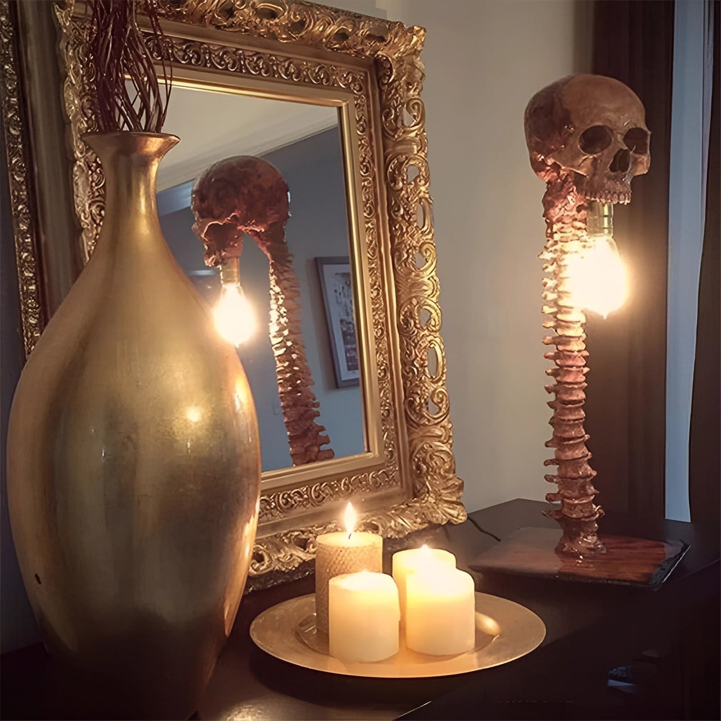 Gravok – Unheimliche Totenkopf-Tischlampe für Halloween