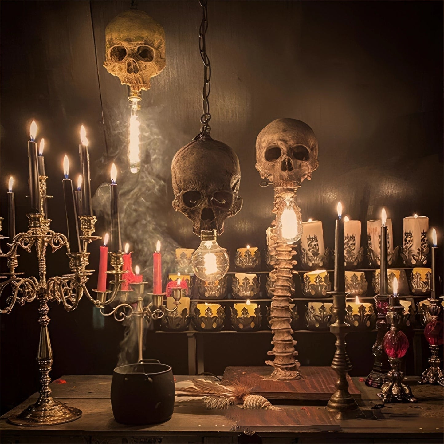 Gravok – Unheimliche Totenkopf-Tischlampe für Halloween