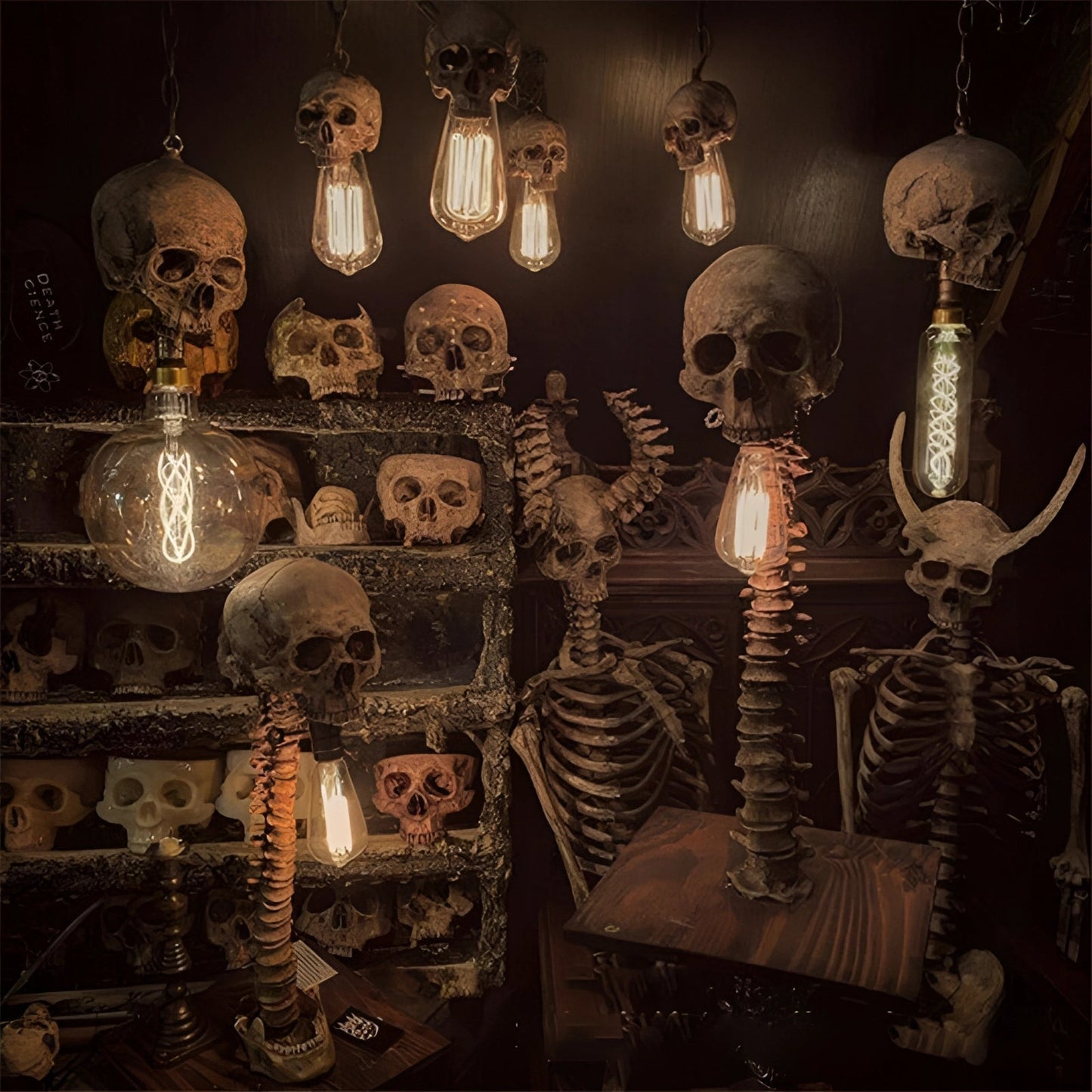 Gravok – Unheimliche Totenkopf-Tischlampe für Halloween