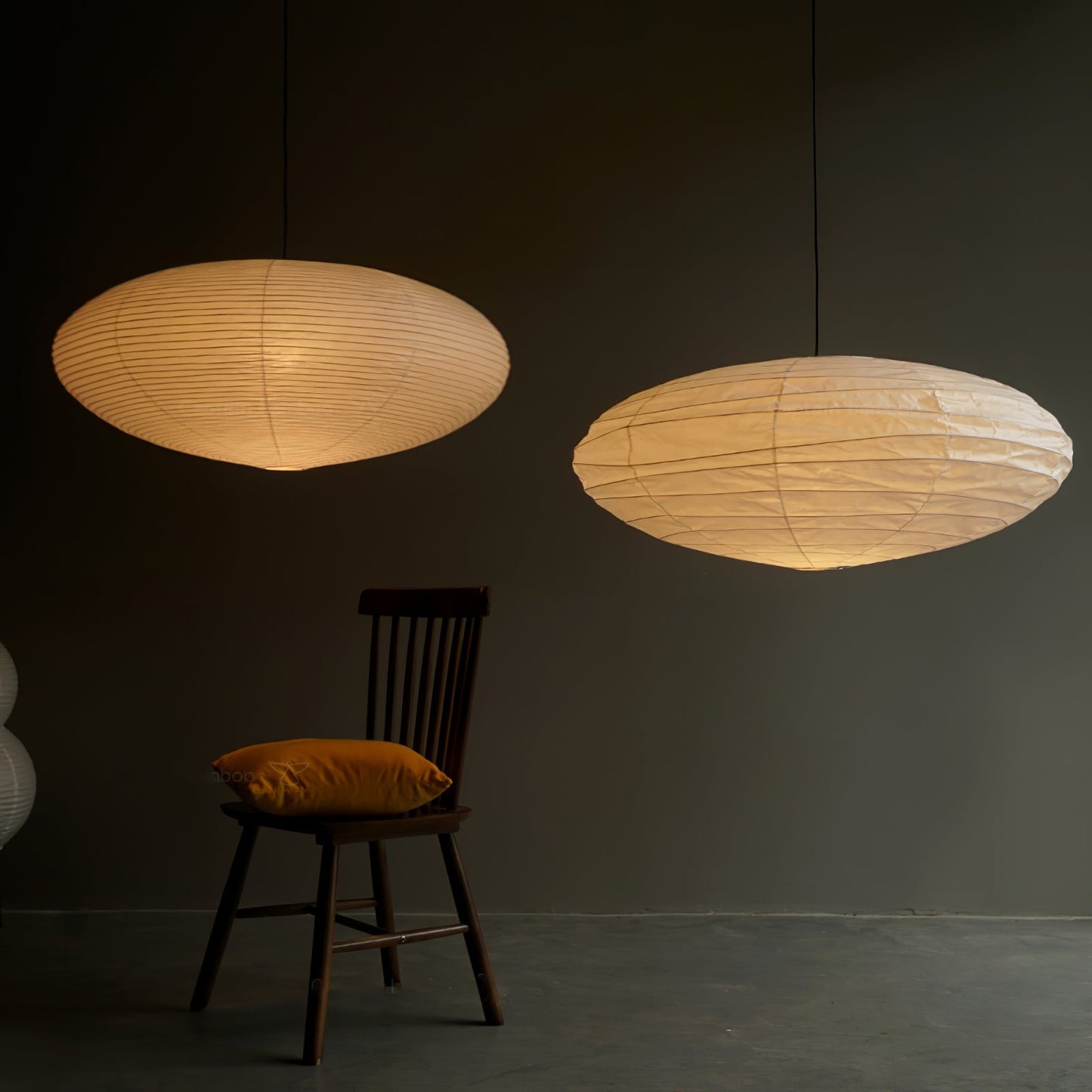 Miyako – Stoff-Deckenlampe im Laternenstil