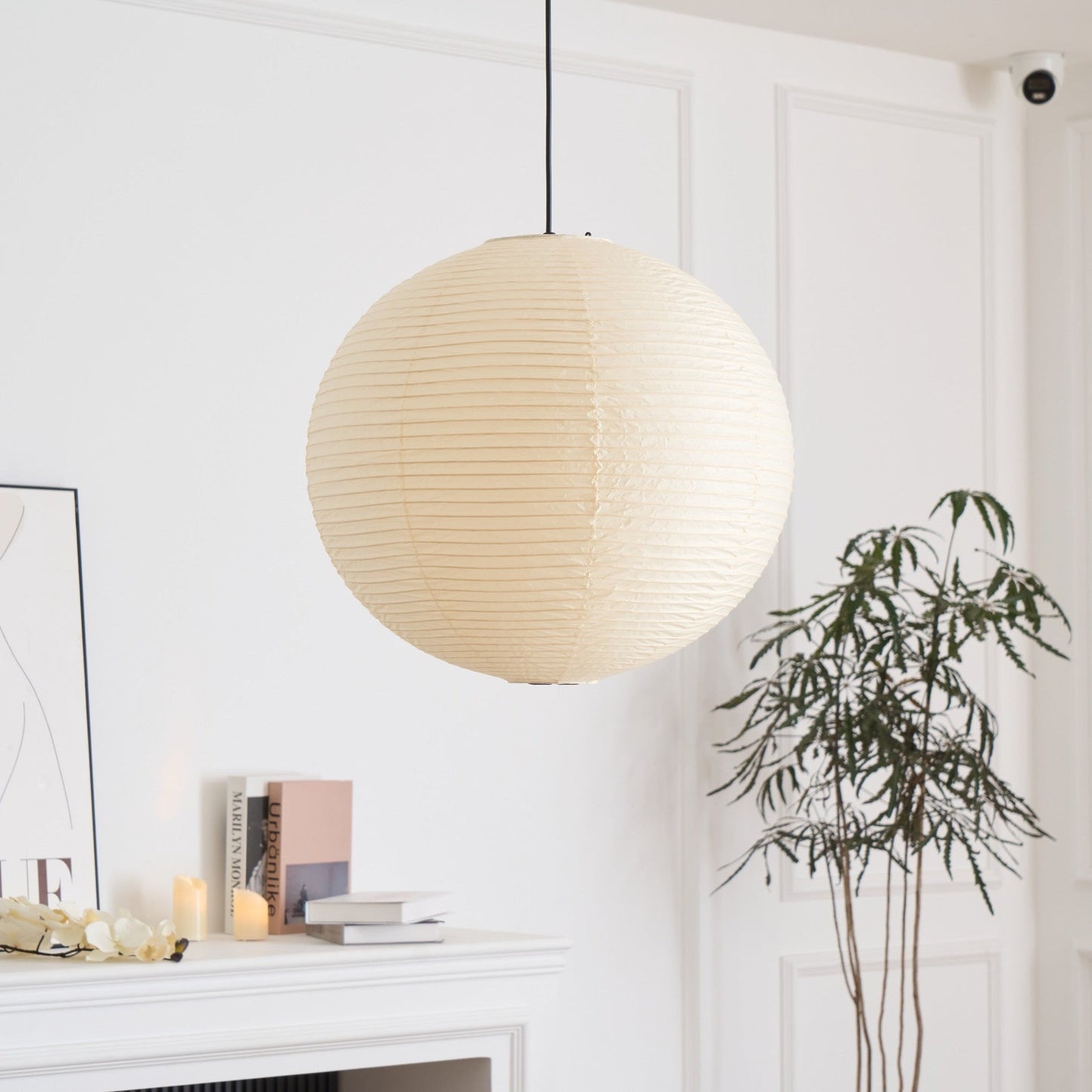 Naoko – Runder LED-Leuchter aus Xuan-Papier