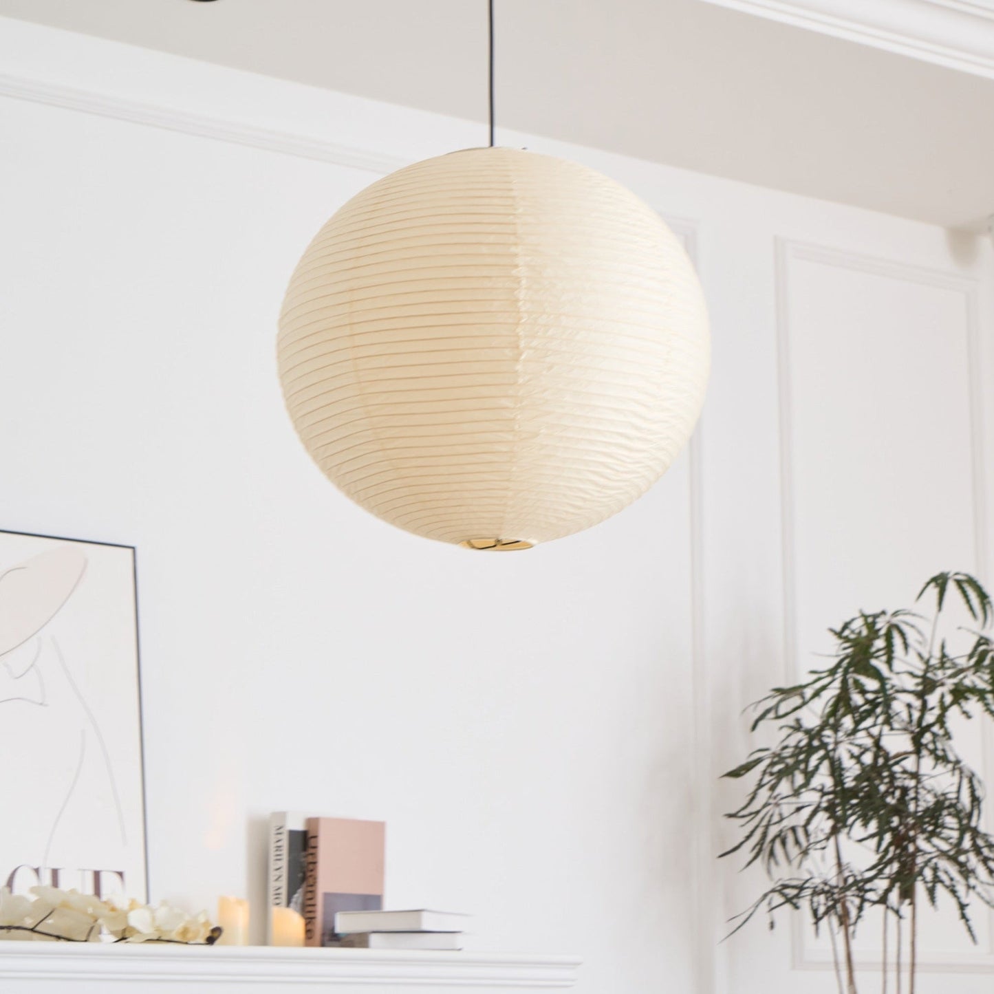 Naoko – Runder LED-Leuchter aus Xuan-Papier