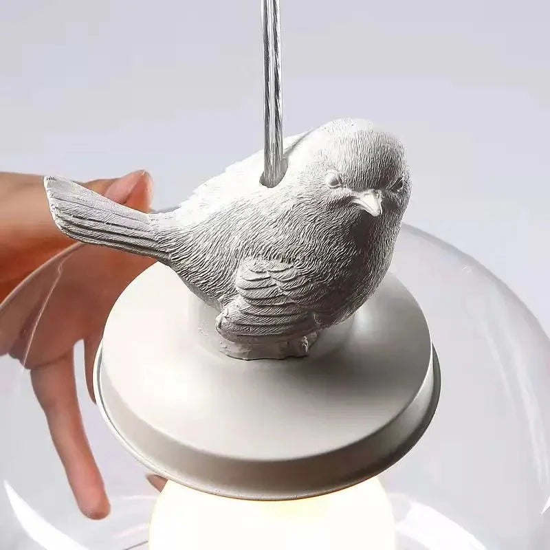 Liora – Vogel-Hängelampe aus Glas