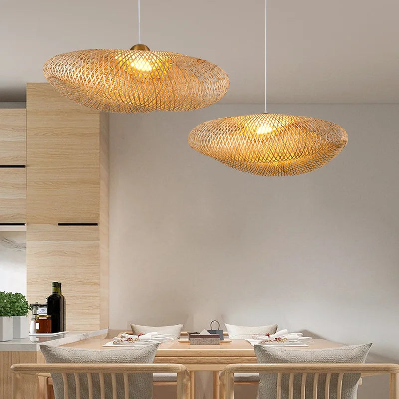 Bambus Wohnzimmer Zen Kronleuchter
