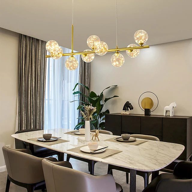 GoldLine – Eleganter Esstisch-Kronleuchter mit Designer-Flair
