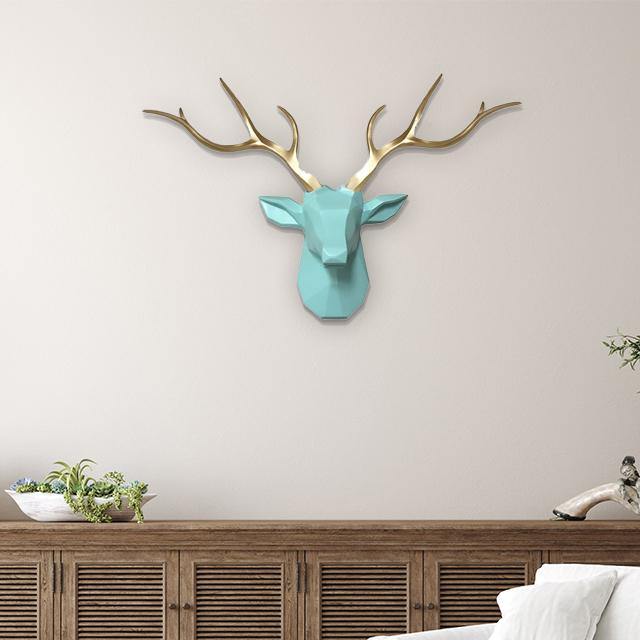 3D Hirschkopf-Wandhaken im nordischen Look