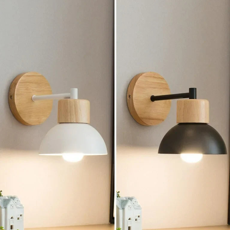 Vogel – Einfache halbkreisförmige Holz-Wandleuchte