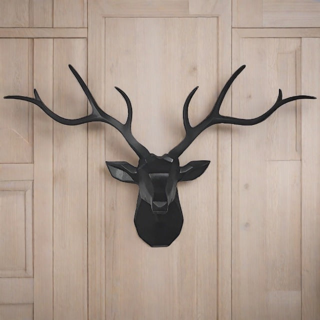 3D Hirschkopf-Wandhaken im nordischen Look