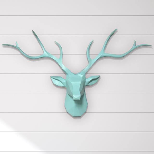 3D Hirschkopf-Wandhaken im nordischen Look