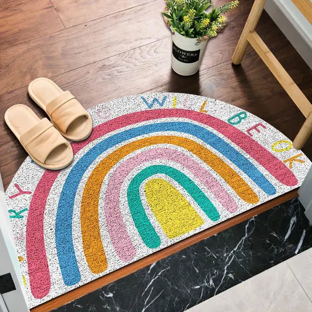 HappyStep - Bunte Fußmatte mit Regenbogen- und Melonendruck