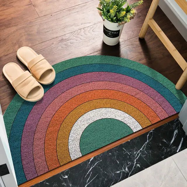 HappyStep - Bunte Fußmatte mit Regenbogen- und Melonendruck