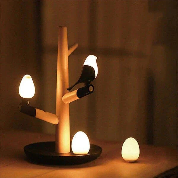 SmartWood – Intelligente Holz-Tischlampe mit LED, Sensor & Akku