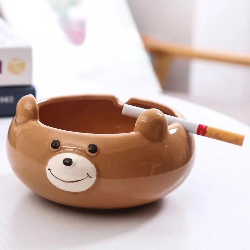 WhimsiSmoke - Lustiger Keramik-Aschenbecher im Cartoon-Tier-Design