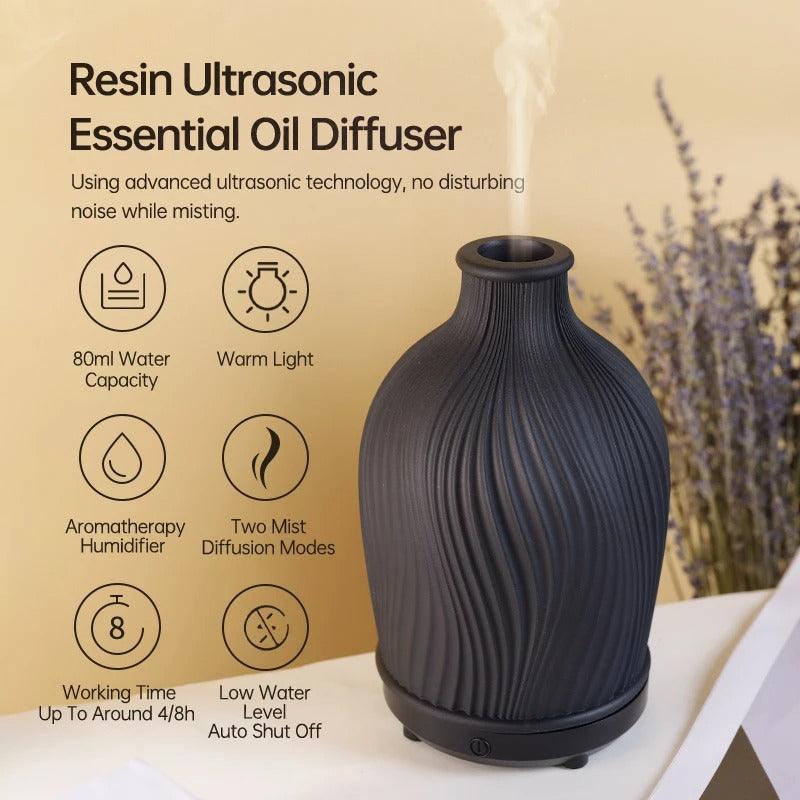VaseMist – Ultraschall Aroma-Diffusor in moderner Vasenform aus Kunstharz