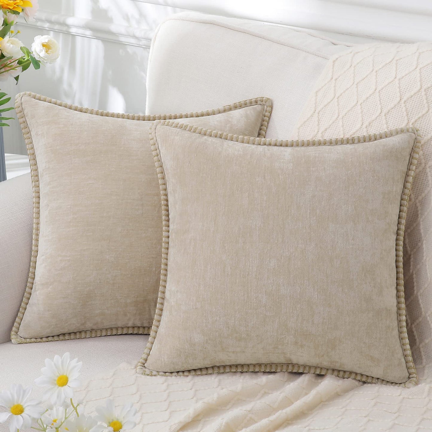 Audrey – Chenille-Kissenbezug für edles Wohndesign