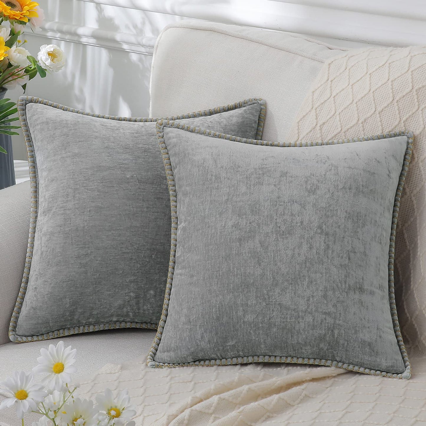 Audrey – Chenille-Kissenbezug für edles Wohndesign