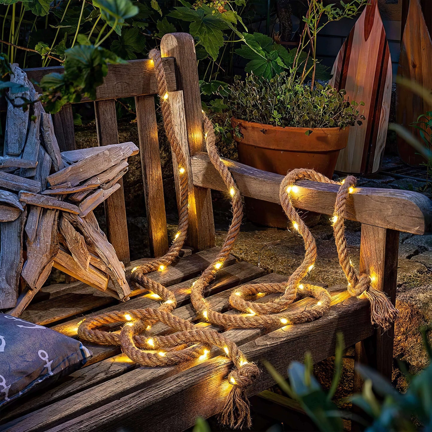 Elias – Magische Seil-Lampe im Rustikalen Stil