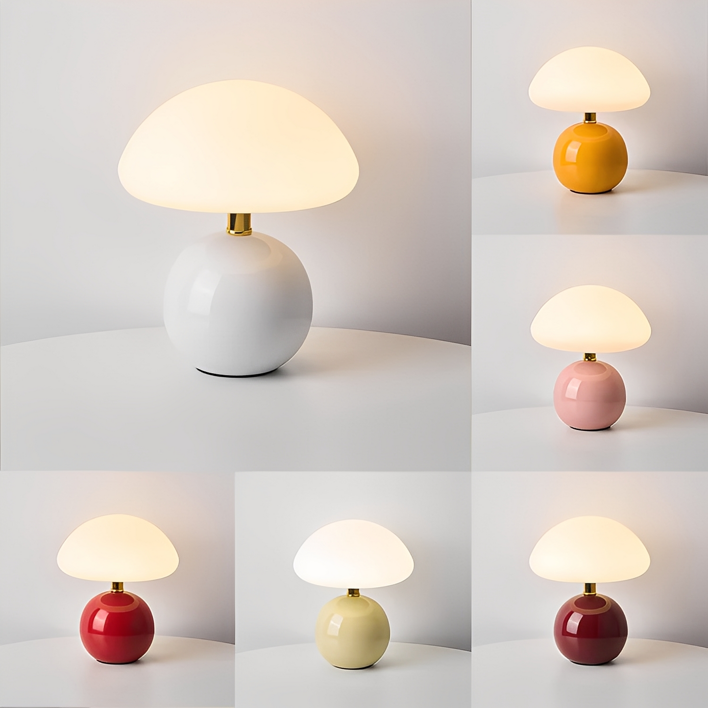 Jhapz – Pilz Tischlampe im modernen Frost-Stil