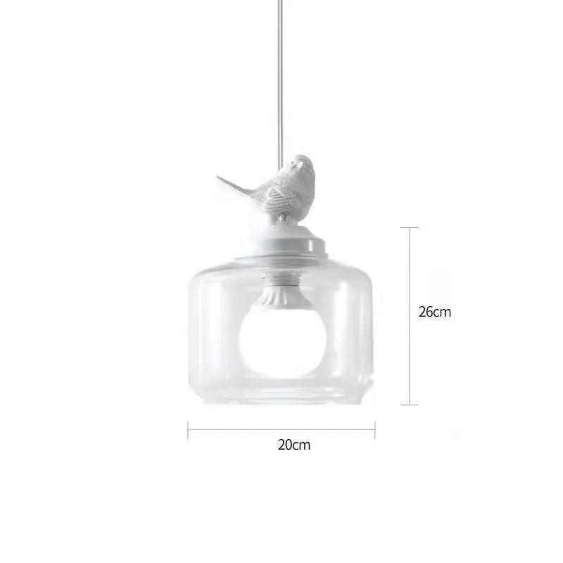 Liora – Vogel-Hängelampe aus Glas