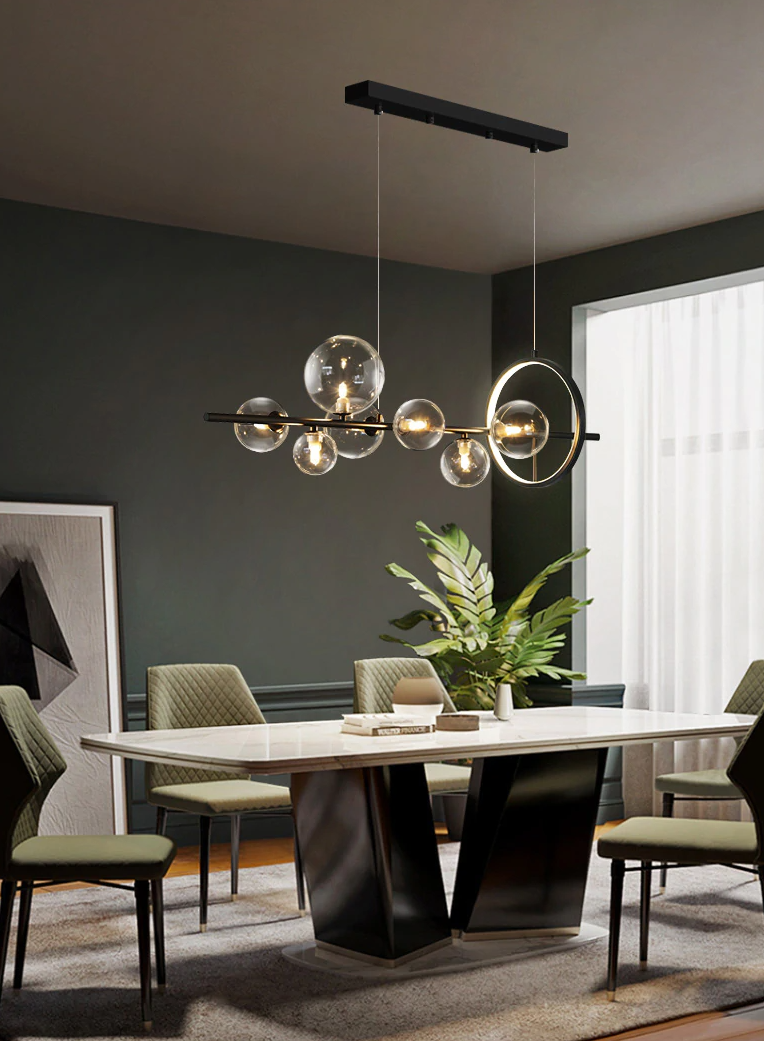 BlasenLicht – Moderner Glasblasen-Kronleuchter mit Lichtspiel
