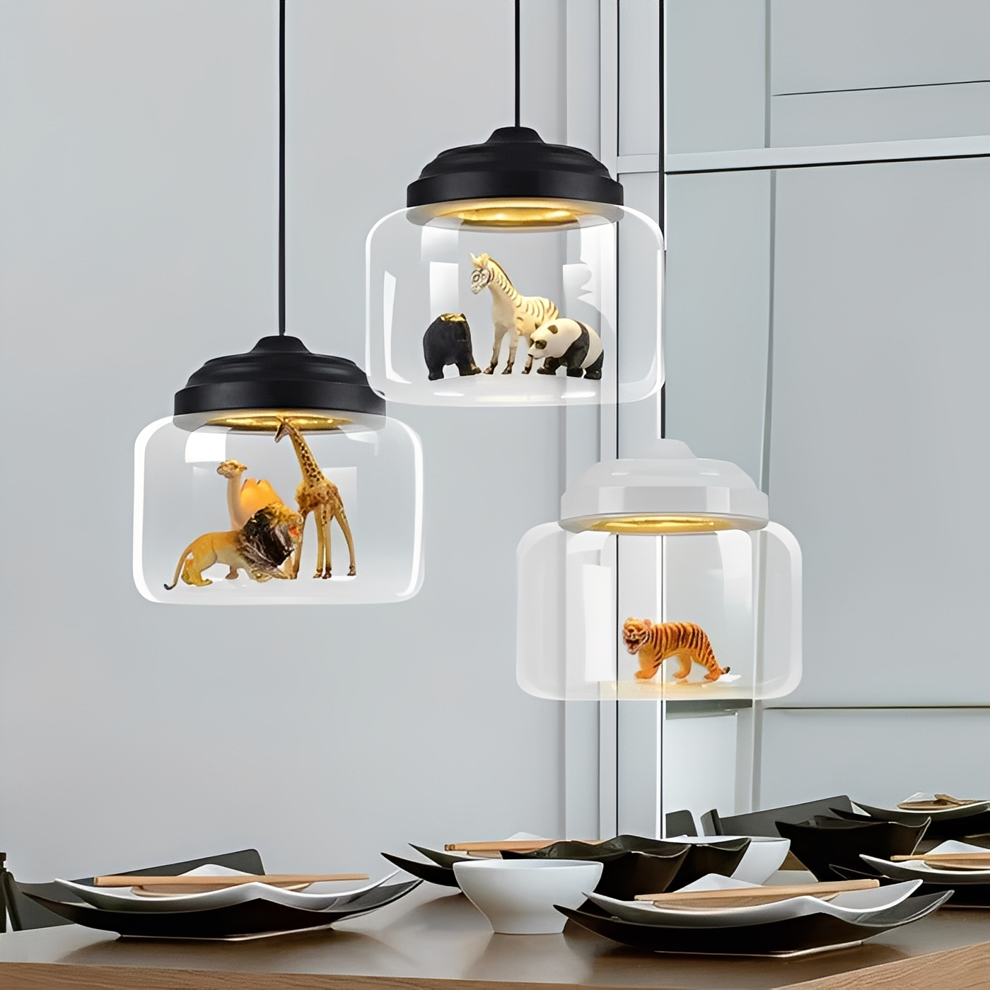 Nilo – Moderne Cartoon Glas-Hängeleuchte