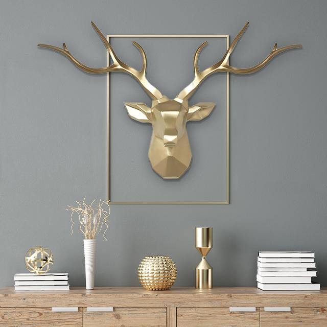 3D Hirschkopf-Wandhaken im nordischen Look