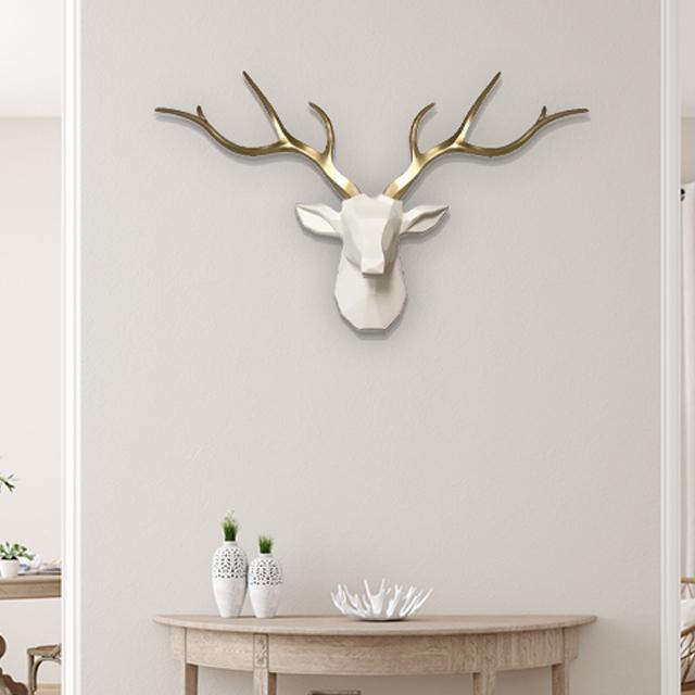 3D Hirschkopf-Wandhaken im nordischen Look