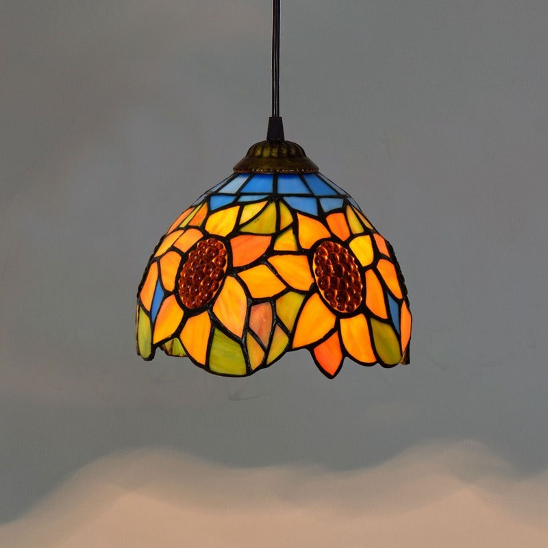 Roku – Mediterraner Leuchter aus Buntglas