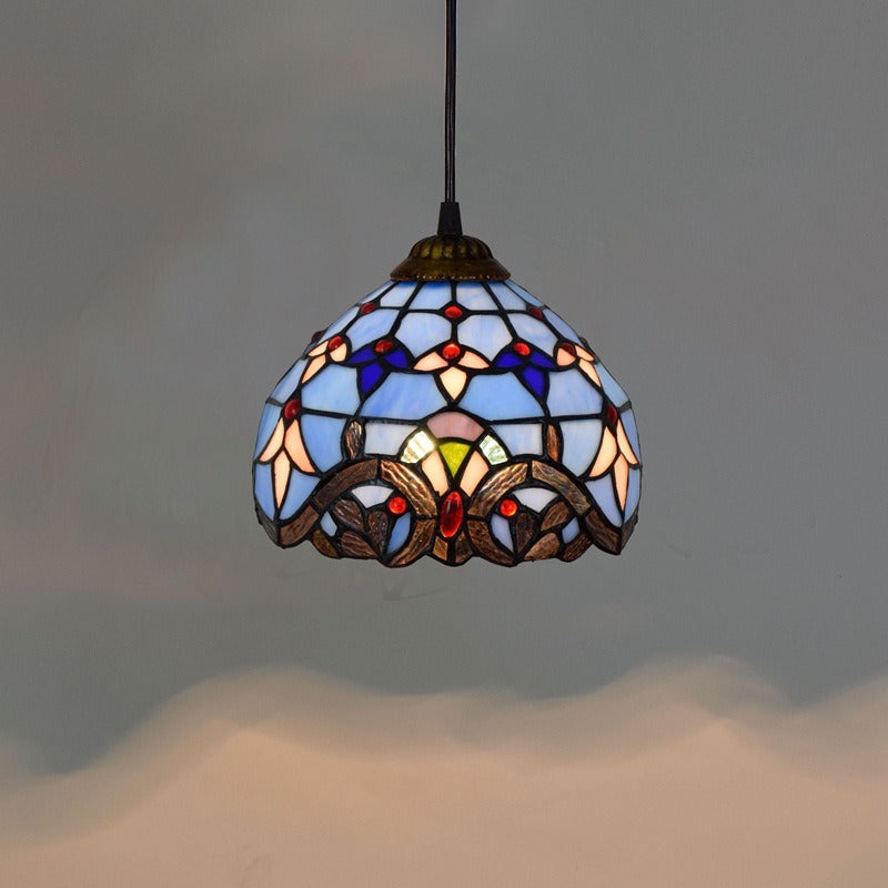 Roku – Mediterraner Leuchter aus Buntglas