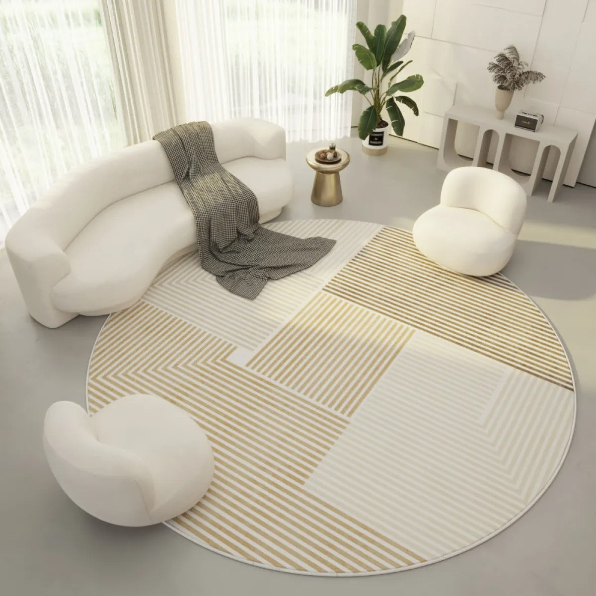 Mira – Moderner Runder Teppich im Einfachen Design