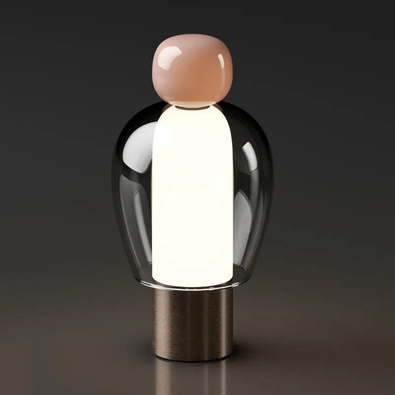 Claria – Dimm- und aufladbare LED-Glas-Tischlampe für moderne Wohnakzente