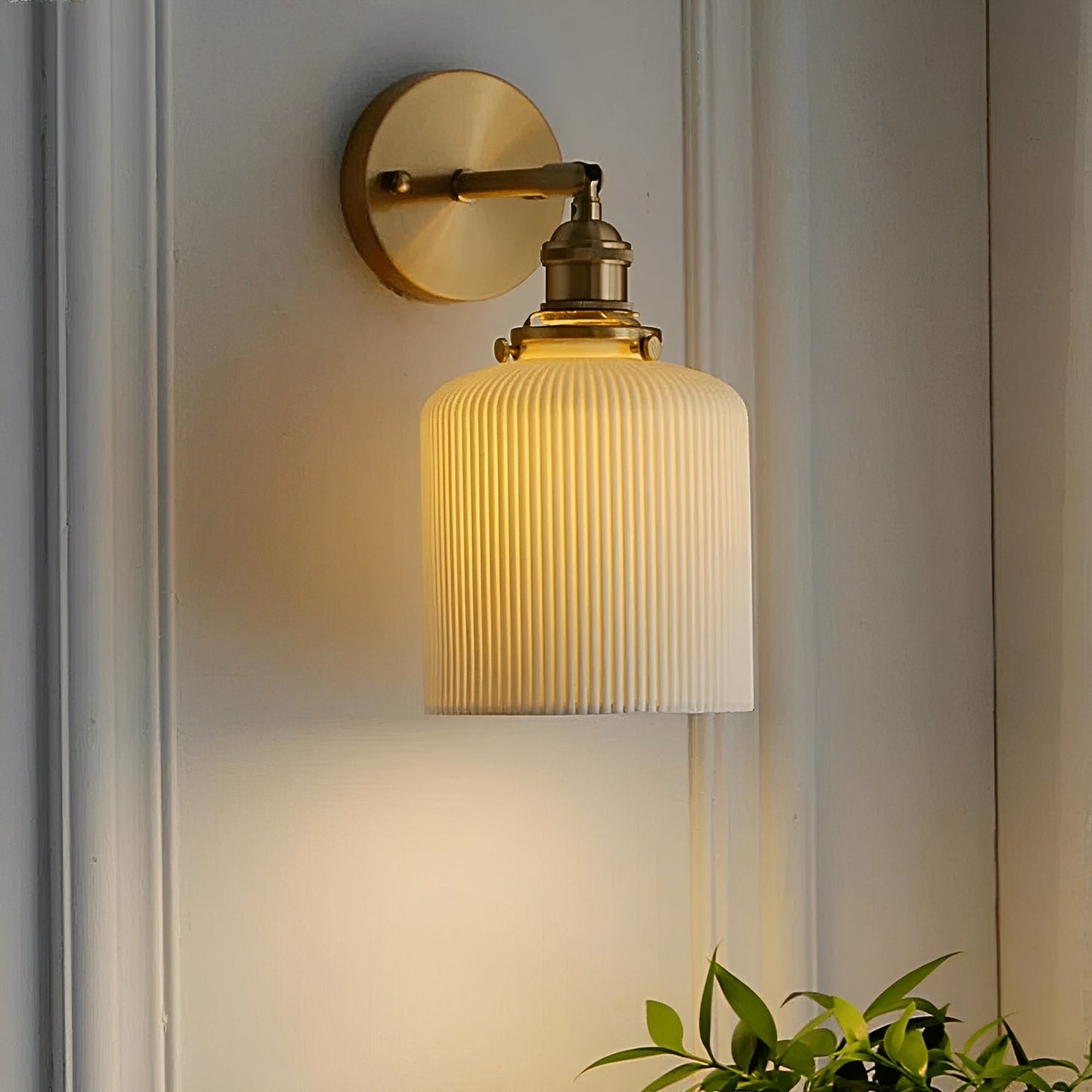 Arvid – Retro Messing-Faltkeramik-Deckenlampe