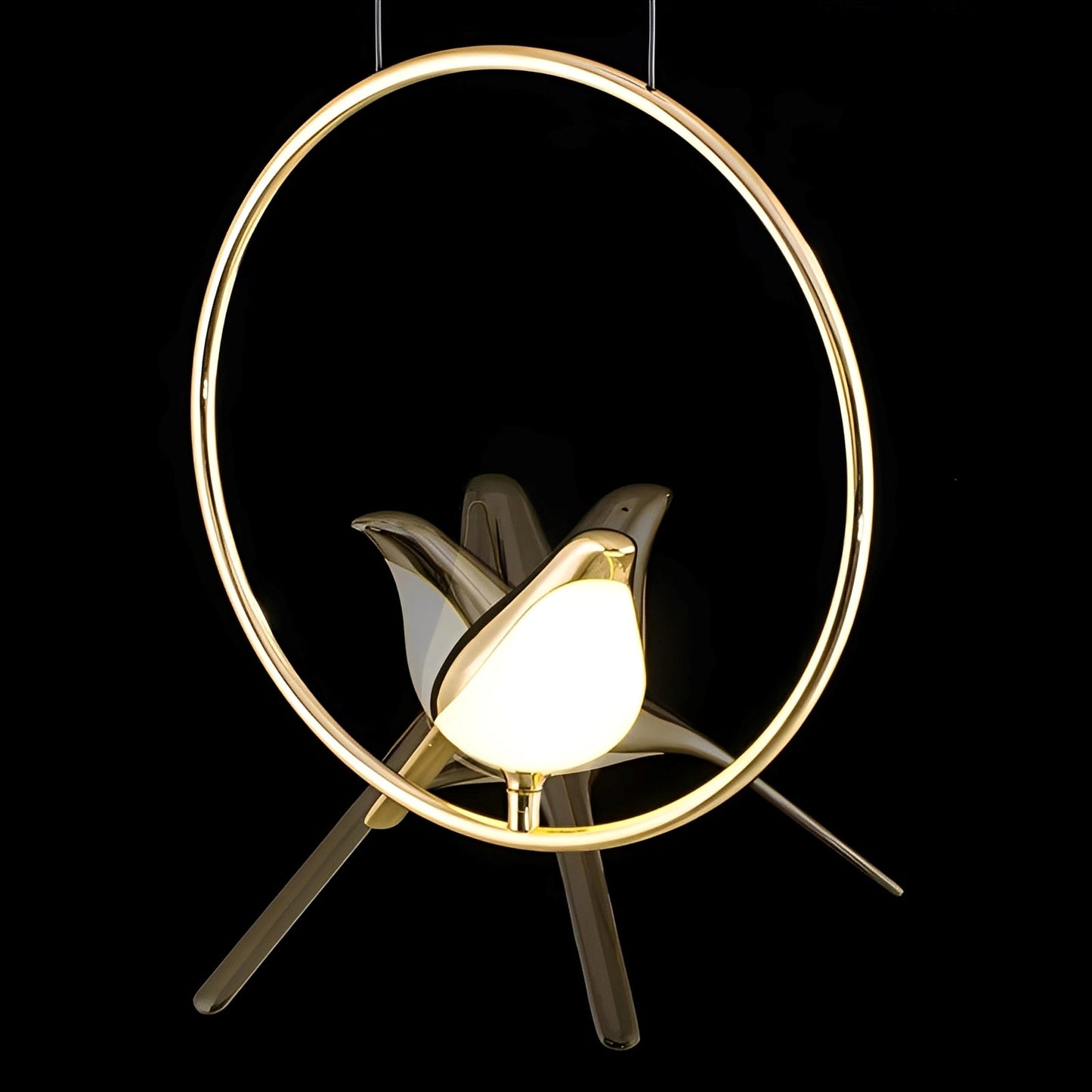 Emilia – Minimalistischer Elster Vogel Kronleuchter