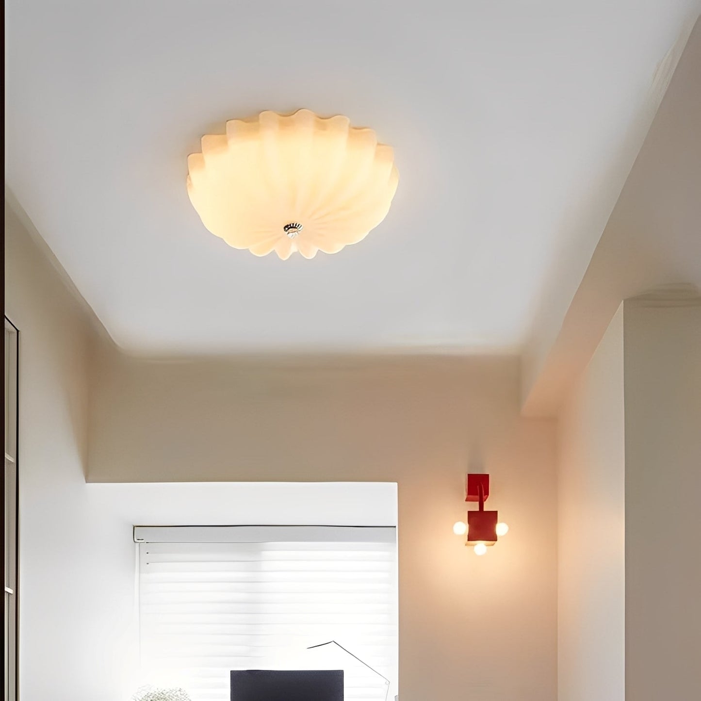 Hana – Glas-Deckenleuchte im modernen Cream-Stil