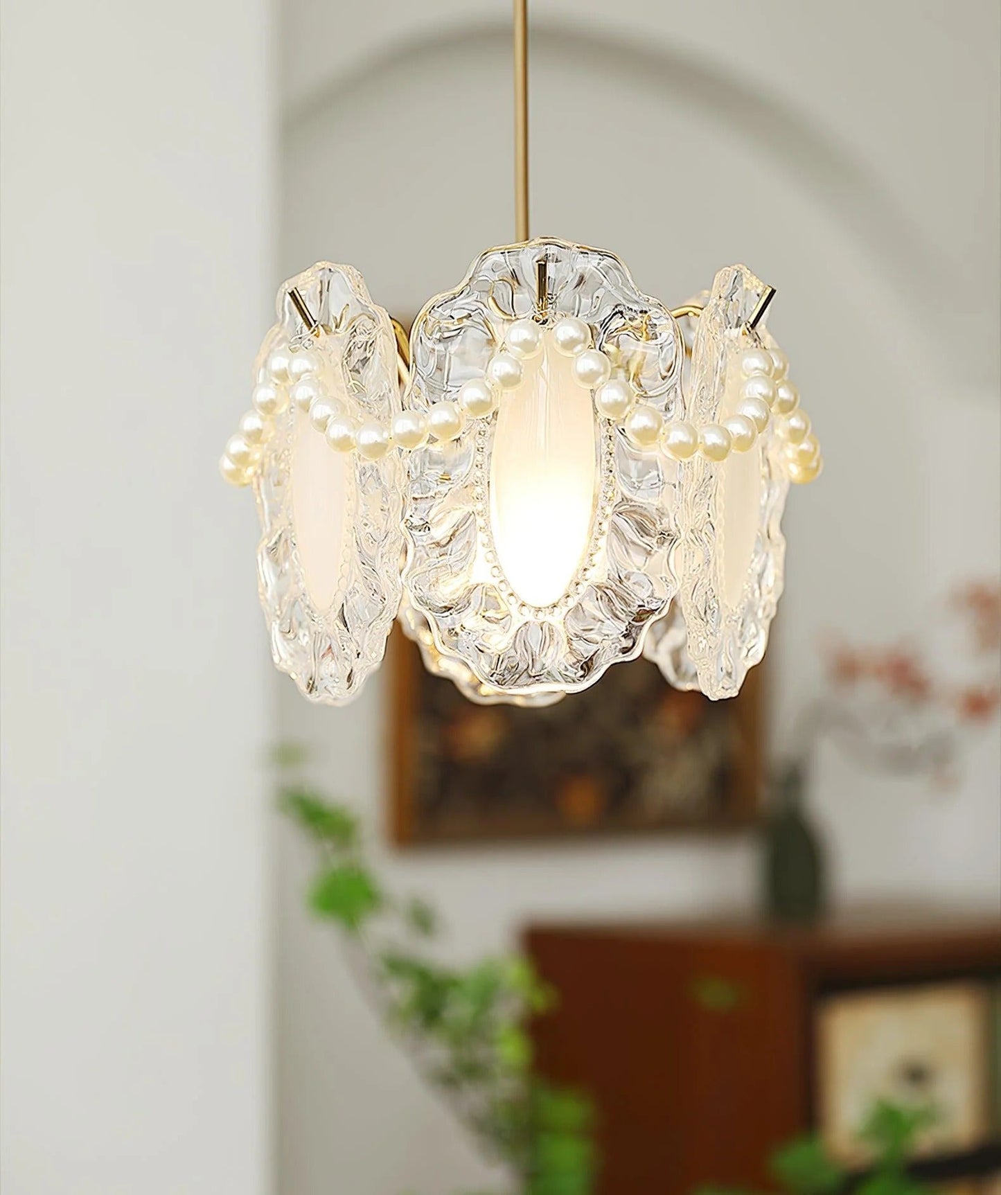 Florina – Glas-Hängeleuchte mit Blumenmustern für elegante Räume