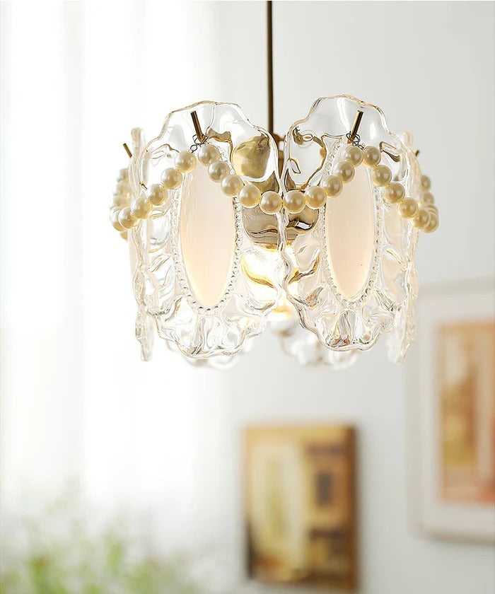 Florina – Glas-Hängeleuchte mit Blumenmustern für elegante Räume