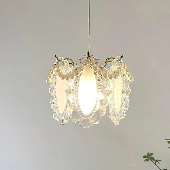 Florina – Glas-Hängeleuchte mit Blumenmustern für elegante Räume