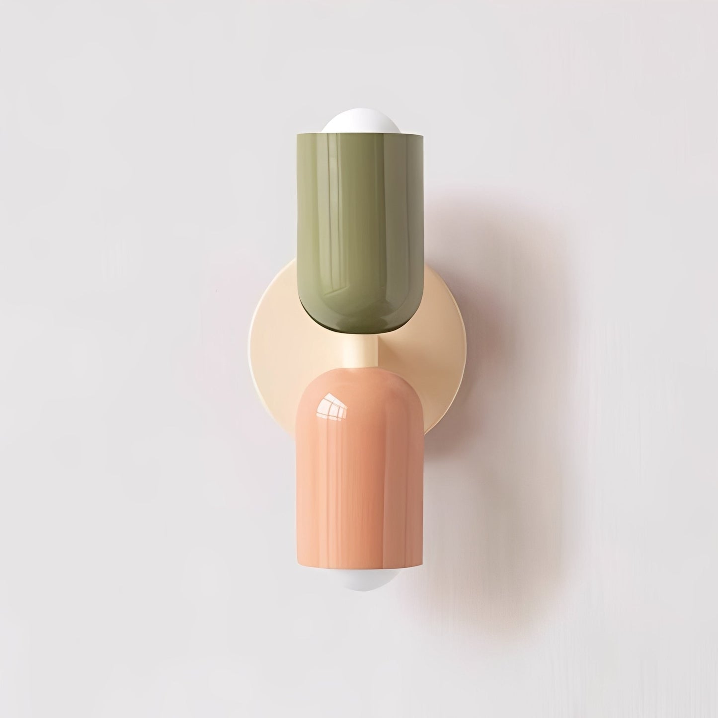 Keiko – Cremefarbene Doppelkopf-Wandlampe