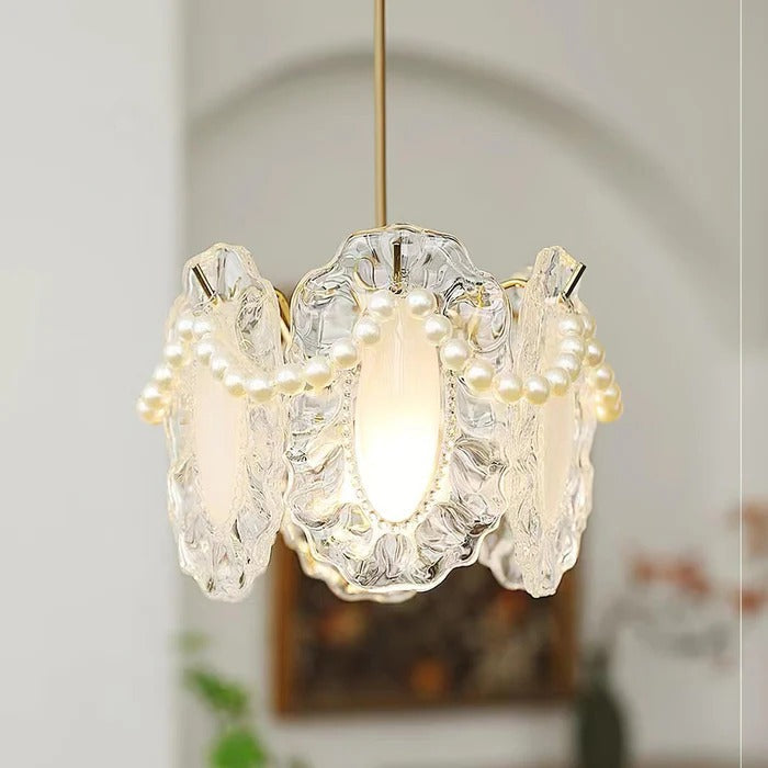 Florina – Glas-Hängeleuchte mit Blumenmustern für elegante Räume