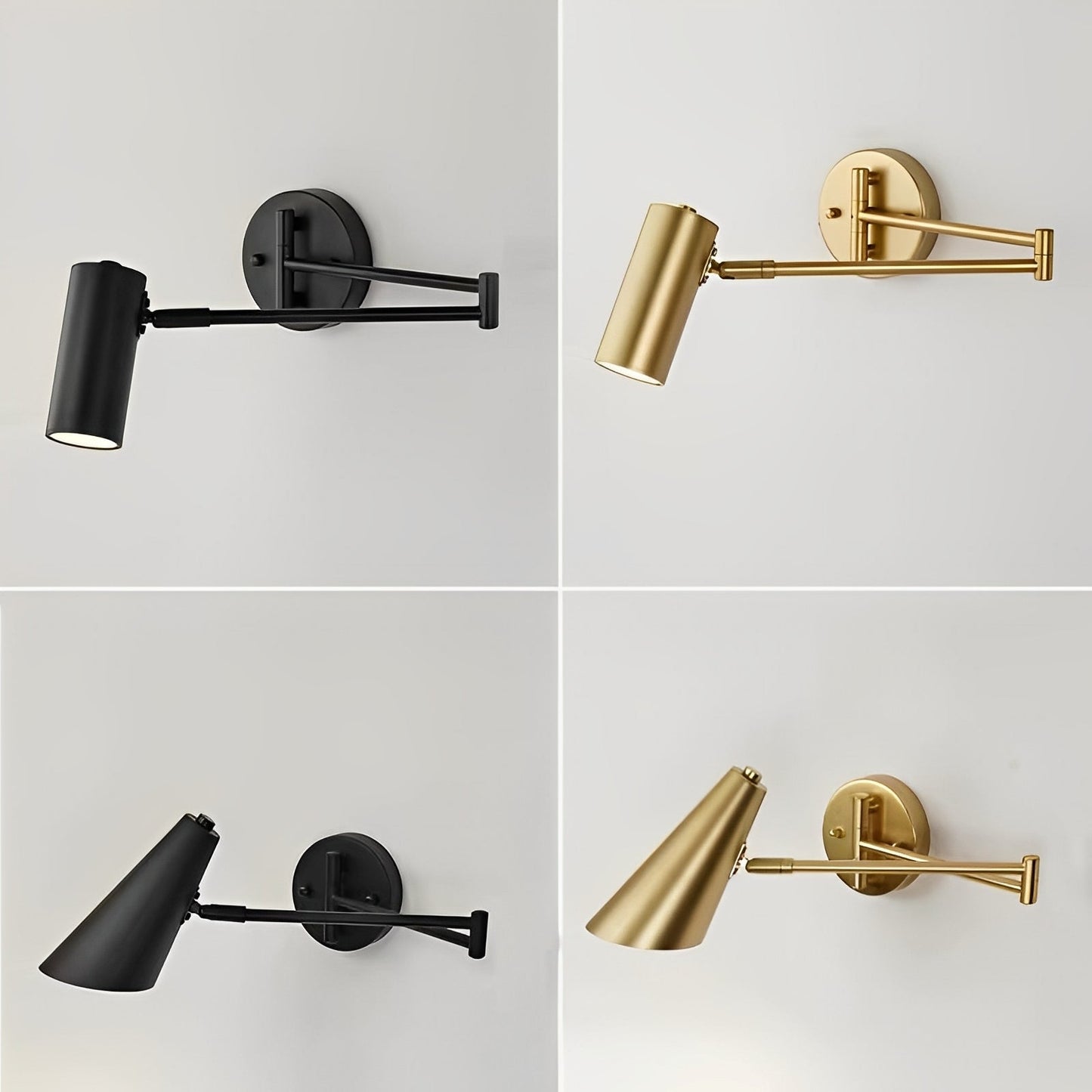 Mira – Klappbare Lampe für die Wand mit beweglichem Arm