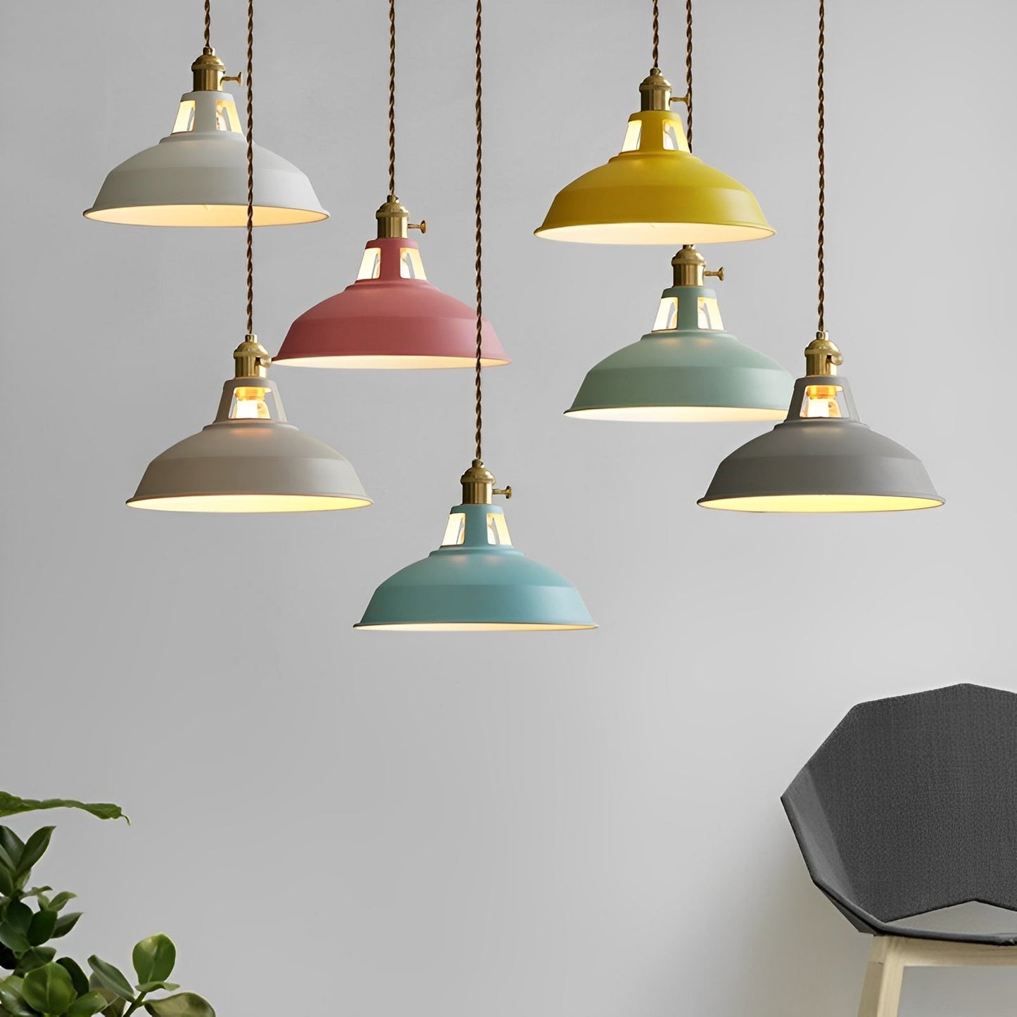 Mella – Industrie-Hängelampe im Macaron-Design aus Metall
