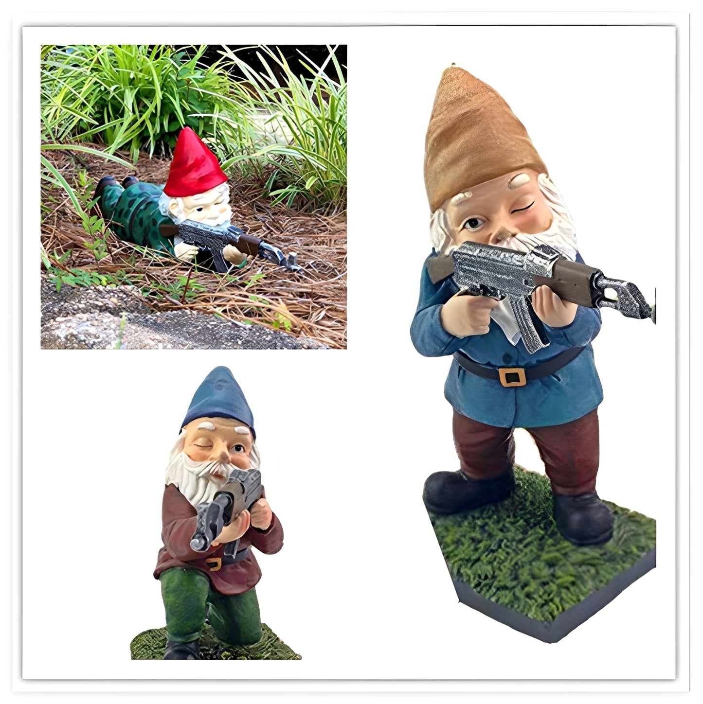 Fritz – Lustiger Gartenzwerg in Tarnkleidung