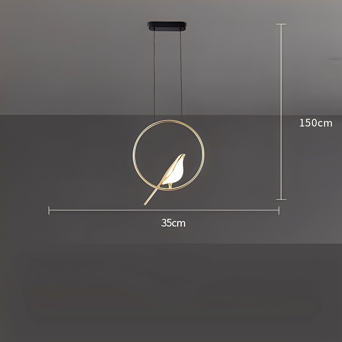 Emilia – Minimalistischer Elster Vogel Kronleuchter
