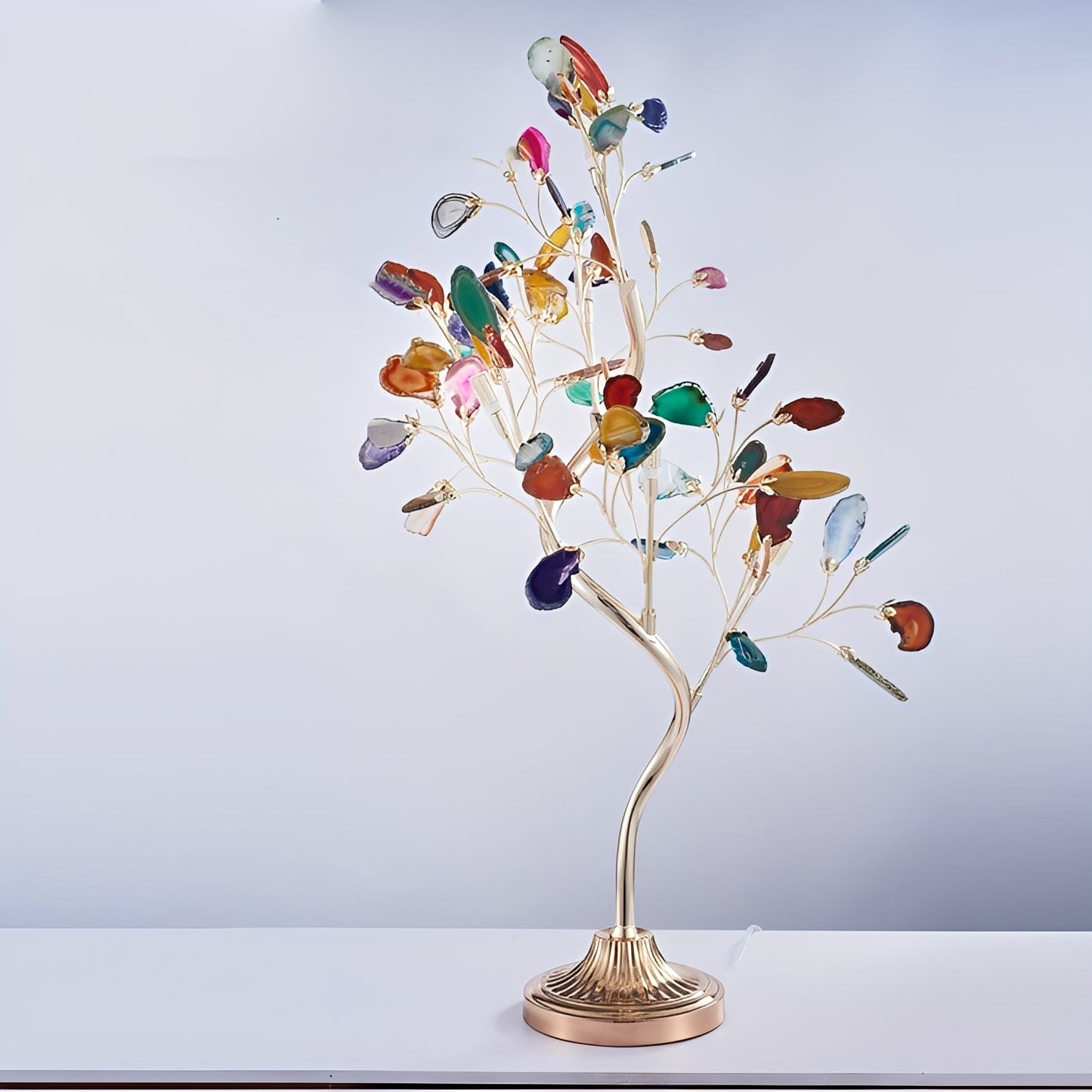 Ismael – Standlampe im nordischen Ast-Design mit Marmorlook