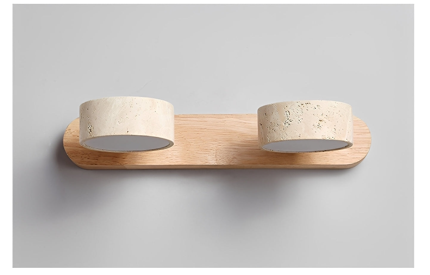 Naomi – LED-Spiegellampe aus Holz & Stein